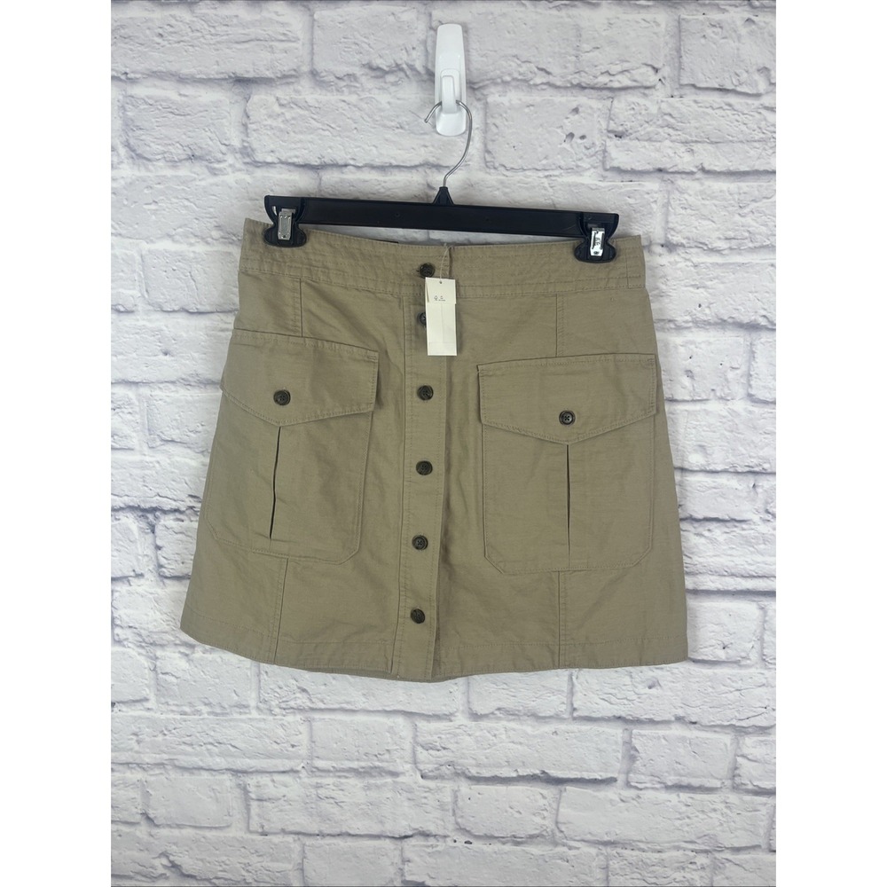 Banana Republic NWT Preppy Coastal Linen Blend Cargo Khaki Skirt Size 10 - Picture 8 of 8